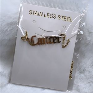 Cancer zodiac old English necklace